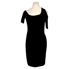 Helmut Helmut Lang Helmut Lang Bodycon Kleid Cold Shoulder Schwarz