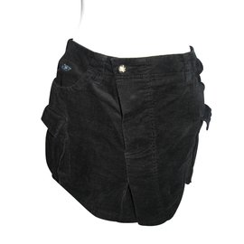 Minigonna Zadig & Voltaire in velluto a coste nera stile combat