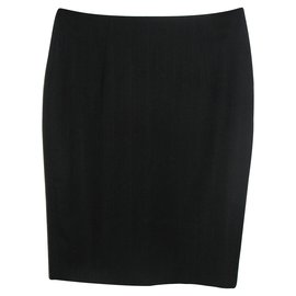 Falda lápiz Hugo Boss Vilina lana gris oscuro