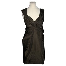Marc Jacobs Cocktailkleid aus brauner Seide drapiert