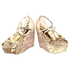 Zeppe Ted Baker in pelle stampa pitone marrone chiaro