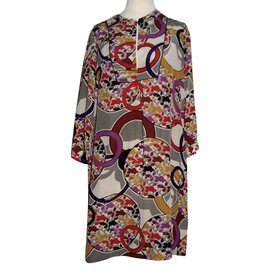Vestido kaftan de seda con estampado abstracto Whistles