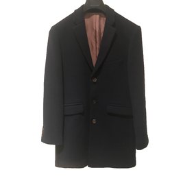 Cappotto Sandro in lana blu da uomo