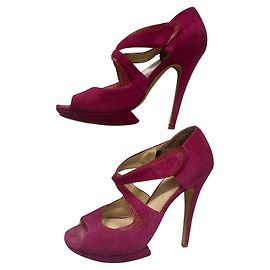 Sandali Nicholas Kirkwood Fucsia Camoscio e Pelle Esotica 38.5