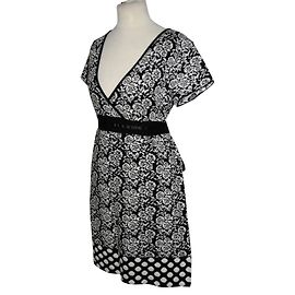 Twin Set Simona Barbierie Kleid Schwarz Weiß Floral Wolle Seide M