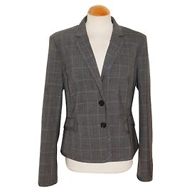 Blazer Hobbs de lana con cuadros marrón gris