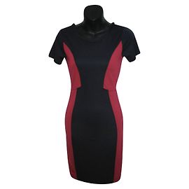 French Connection Color Block Bodycon Kleid blau und rot