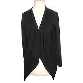 Chaqueta Cardigan Abierta Negra DKNY Cuello Cascada
