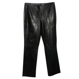DKNY Lederhose Schwarz - Dkny