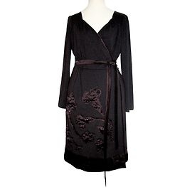 Philosophy Di Alberta Ferretti Wickelkleid in Lila mit Seidenapplikationen