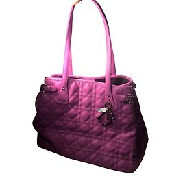Borsa a mano Christian Dior Panarea Fucsia in Tela