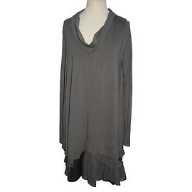 Robe Twin Set Simona Barbieri en soie et viscose grise