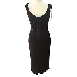 Karen Millen Schwarzes Kleid aus Viskose im Korsett-Stil