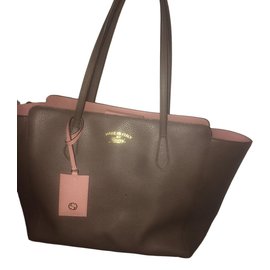 Borsa tote Gucci Swing in pelle beige