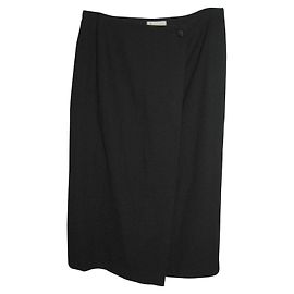 Saia envelope de lã preta Aquascutum