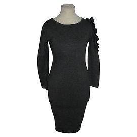 Abito Escada in maglia di seta e cotone grigio