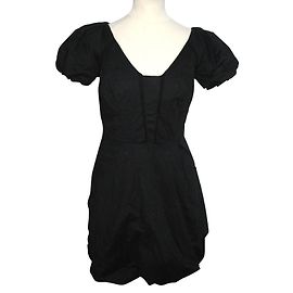 Vestido Armani negro de algodón con dobladillo burbuja