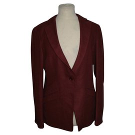 Blazer Armani Collezioni rosso scuro lana lino viscosa