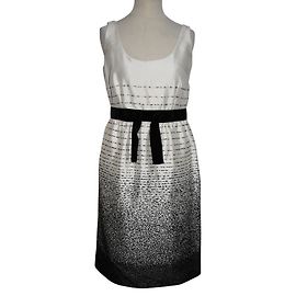 Kate Spade Wollkleid mit Samtschleife Schwarz Weiß