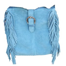 Borsa a tracolla Maje M in pelle turchese