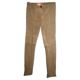 Manoush Suedette Zigarettenhose Beige