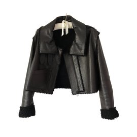 Chaqueta de cuero Louis Vuitton marrón