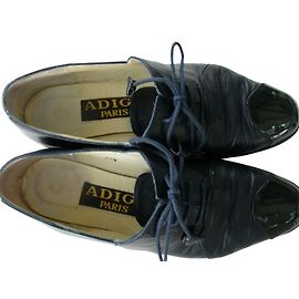 Autre Marque Décolleté in pelle blu navy 37.5