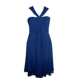 Coast Cocktailkleid aus Chiffon Blau Größe 10