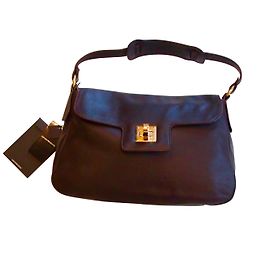 Emporio Armani Leather Handbag Dark Brown