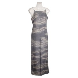 Vestido largo de seda Versus gris