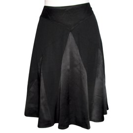 Temperley London Seidenrock Skater Stil Schwarz