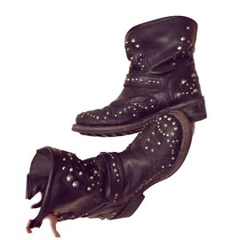 Stivali Ash in pelle nera 37