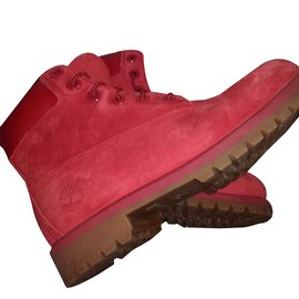 Botas Timberland de pele de veado vermelho escuro 38