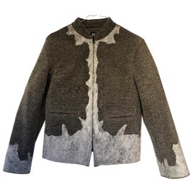 Marithé et François Girbaud Chaqueta de lana blanco beige gris