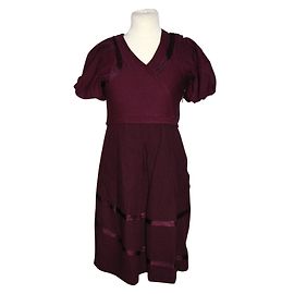 Vestido Marc by Marc Jacobs de mistura de algodão e lã roxo