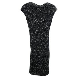 Reiss Figurbetontes Kleid Dunkelblau Weiß