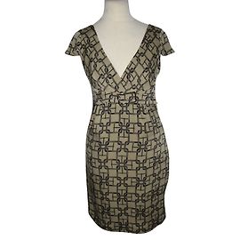 Vestido de seda Karen Millen Negro Khaki