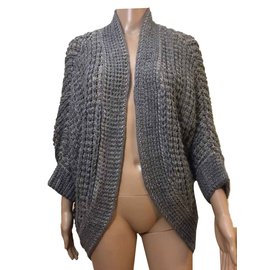 Grauer Strickpullover aus Wolle und Acryl Grösse S - Autre Marque