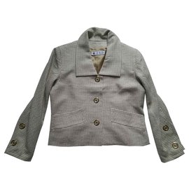 Chaqueta corta Givenchy beige de algodón con botones dorados