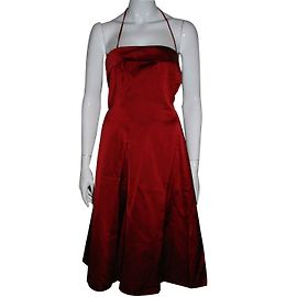 Autre Marque Laura Ashley Ballkleid aus rotem Satin im 50er Jahre Stil