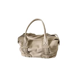Borsa a mano Lancel in pelle color bianco sporco