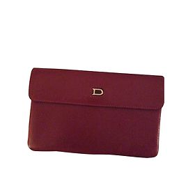 Tarjetero Delvaux de piel rojo