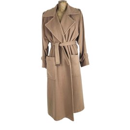 Autre Marque Abrigo WALLIS 1980s de lana y cachemira color caramelo