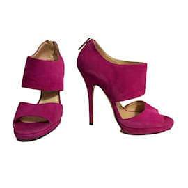 Zapatos de tacón Jimmy Choo en piel de ciervo rosa