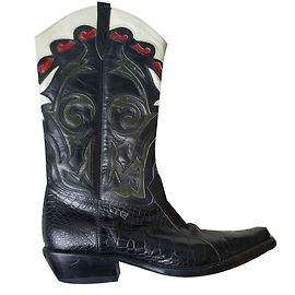Autre Marque Botas Santiag de piel de reptil negras