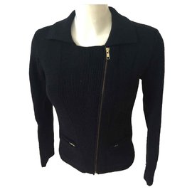 Teenflo Bomber Cardigan Schwarz Wolle Größe S - Autre Marque