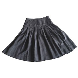 Autre Marque Falda T De Seda Gris Charcoal. 36