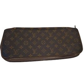 Louis Vuitton Tie Pocket Clutch Brown Cloth