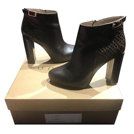 Botines Unisa Salva de cuero marrón oscuro - Autre Marque
