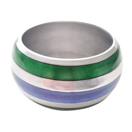 Autre Marque Bracciale in smalto bicolore verde smeraldo e blu zaffiro